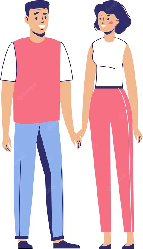 Premium Vector Young Couple In Love Man And Woman Together