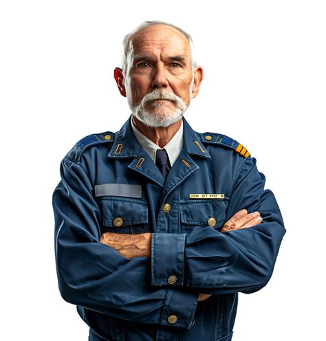 Confident Mature watchman on isolated transparent background 46678989 PNG
