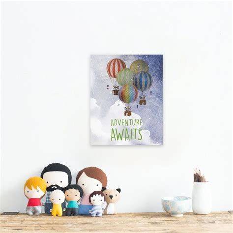 Adventure Awaits Hot Air Balloon Nursery Art Adventure Etsy