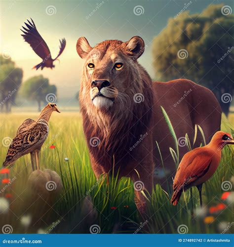 Animals of the wild stock illustration. Illustration of meadow - 274892742