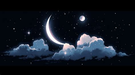 Crescent Moon And Stars Hd Wallpaper By Laxmonaut