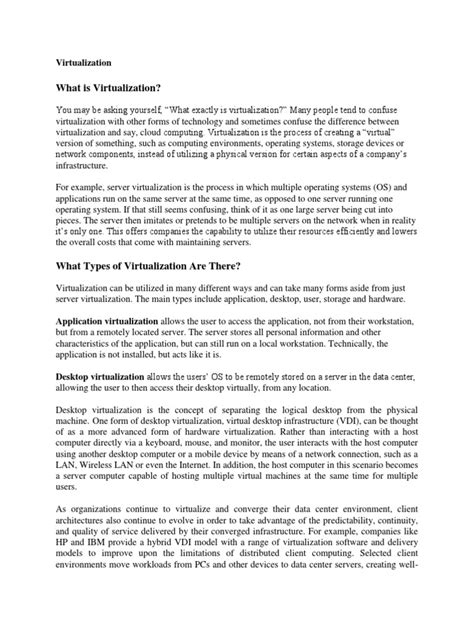 Virtualization in Cloud Computing | PDF | Virtualization | Desktop ...