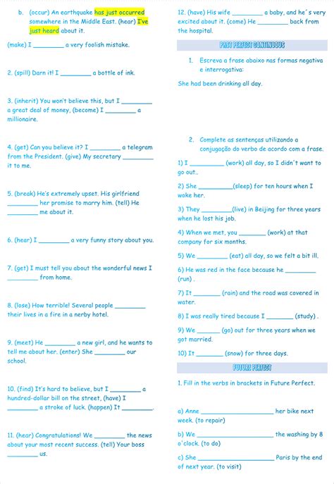 Exercicios De Past Continuous