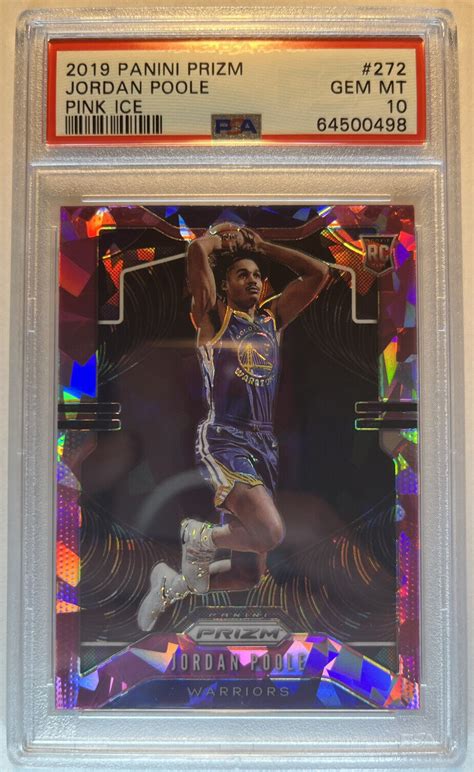 2019 20 Prizm JORDAN POOLE Pink Ice Rookie Prizm PSA 10 272 Warriors