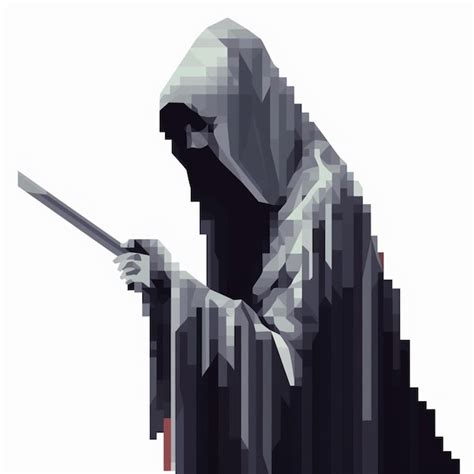 Premium Ai Image A Pixel Art Image Of A Person In A Hoodie Holding A