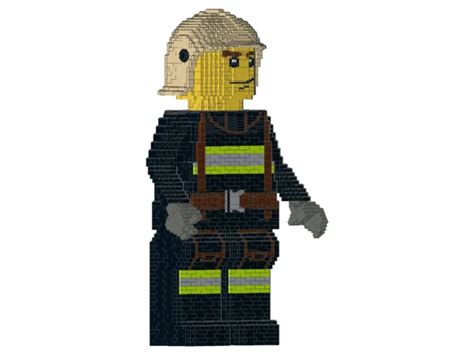 Bauanleitung Instruction Feuerwehr Figur Sculptur Eigenbau Unikat Moc