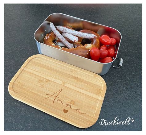 Brotdose Lunchbox Edelstahl Xl Graviert Mit Wunschname Etsy De