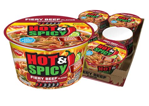 Amazon Nissin Hot Spicy Ramen Noodle Soup Fiery Beef