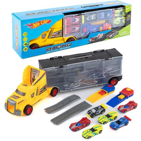 Mega Transporter Wyścigowy HOT Ciężarówka 6 autek 11381570522 oficjalne archiwum Allegro