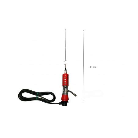 LEMM Mini Turbo RED Antena CB De 1 1 M Acero Con Base Y Cable