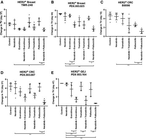 Effects of neratinib combination on tumor growth of HER2 þ PDXs Nude