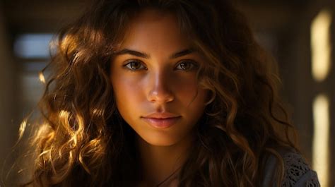 Premium AI Image Natural Beauty People Hairstyle Brunette