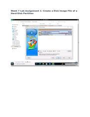 Week 7 Lab Docx Week 7 Lab Assignment 1 Create A Disk Image File Of