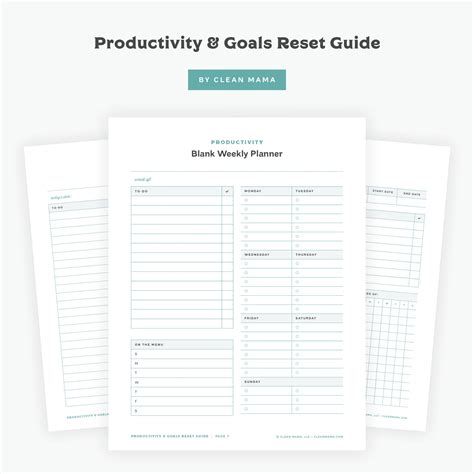 Productivity & Goals Reset Guide – Clean Mama