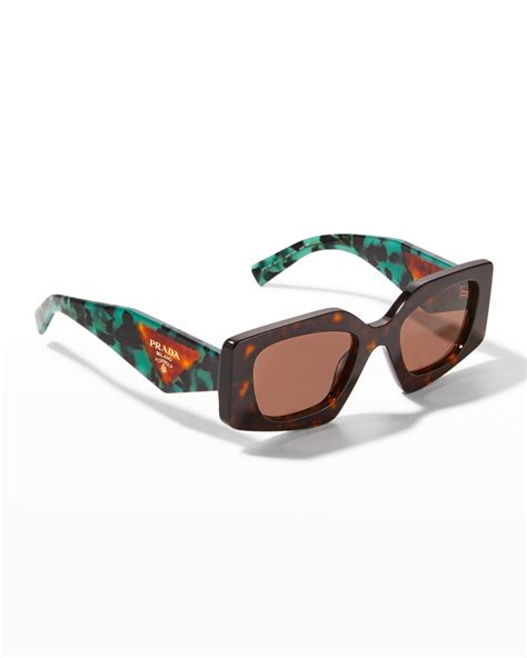 Prada Rectangle Acetate Sunglasses Neiman Marcus