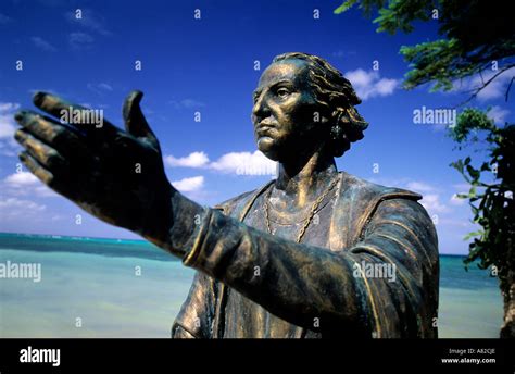 Cuba, Holguin province, Christopher Columbus statue on Guardalavaca's ...