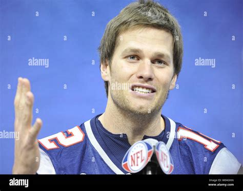 New England Patriots Quarterback Tom Brady Talks With Reporters On