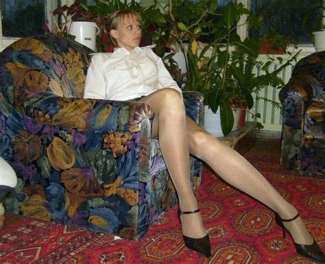 Russian Slim Lady With Long Legs Wearing Shiny Tan Stockings Porn Pictures Xxx Photos Sex