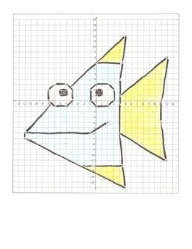 6 Coordinate Plane Graphing Cartoon Animals Pictures in Four Quadrants