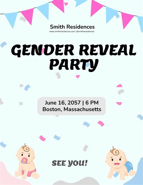 Editable Gender Reveal Flyer Templates in Apple Pages to Download