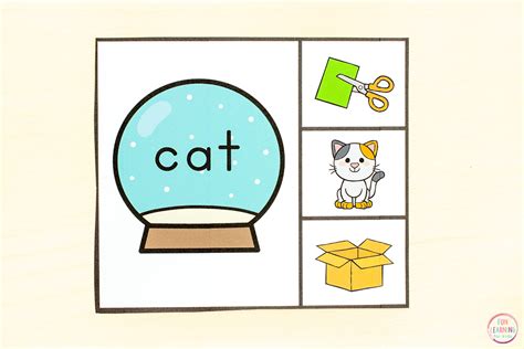 Snow Globe Cvc Words Clip Cards Free Printable