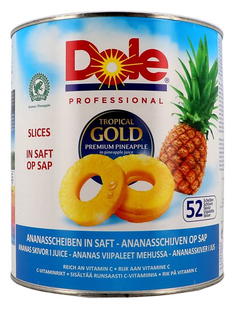 Dole Tropical Gold Ananas Schijven Op Sap L Blik Nevejan