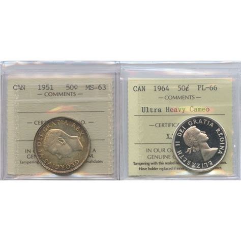 1951 And 1964 Iccs Graded Fifty Cents Geoffrey Bell Auctions