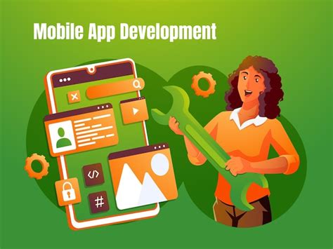 Premium Vector Mobile App Development Concept With A Software