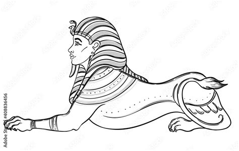 Sphinx, Egyptian mythical creature with head of human, body of lion and ...