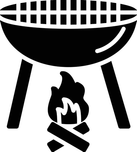 Bbq Grill Glyph Icon Vector Art At Vecteezy