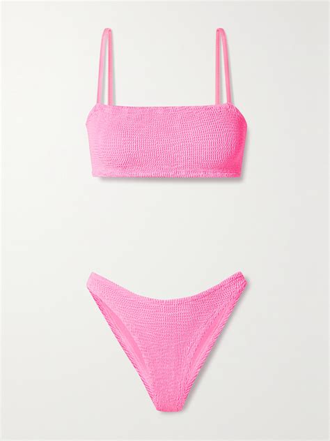 Hunza G Net Sustain Gigi Seersucker Bikini In Pink ModeSens