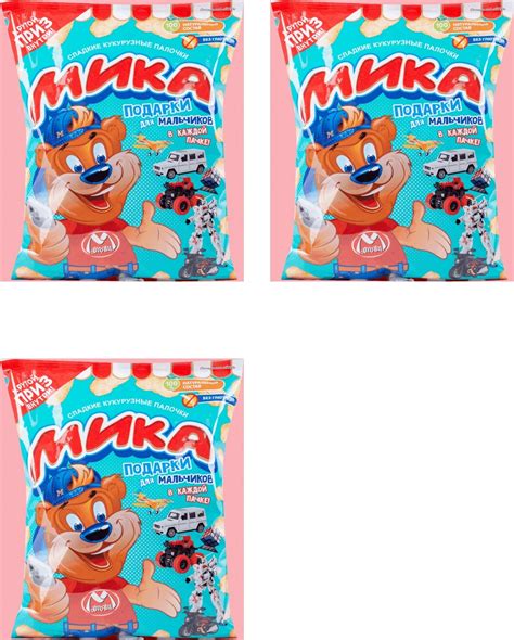 Кукурузные палочки Мика с подарком в наборе для мальчиков 70 г ...