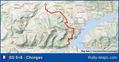 SS 5 8 Chorges Stage Map Finale De La Coupe De France Des Rallyes