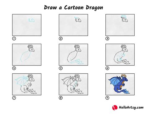 how to draw dragon cartoon