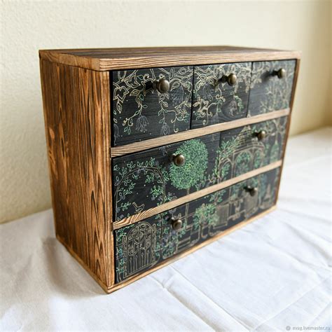 Мини-комод 42х32х18см Японский сад в черном цвете в интернет-магазине ...