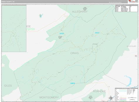 Craig County Va Wall Map Premium Style By Marketmaps