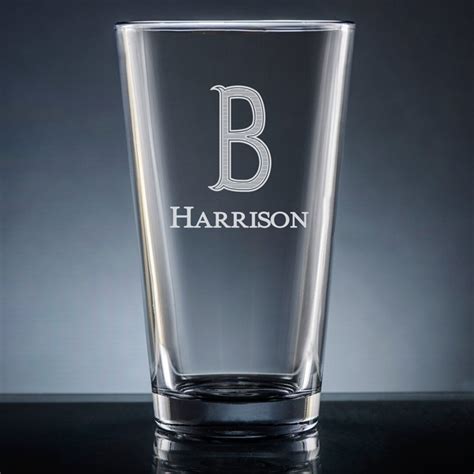 Personalized Name And Initial Pint Glass Custom Pint Glass