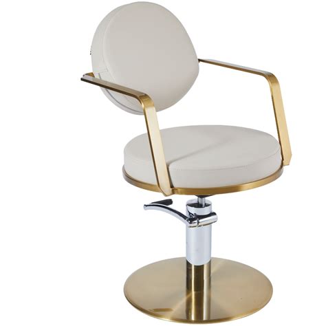 The Poppi Salon Styling Chair Ivory Gold By SEC Salon Equipment