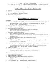 Exam Review Sheet Docx Hdf Adult Development Exam Study