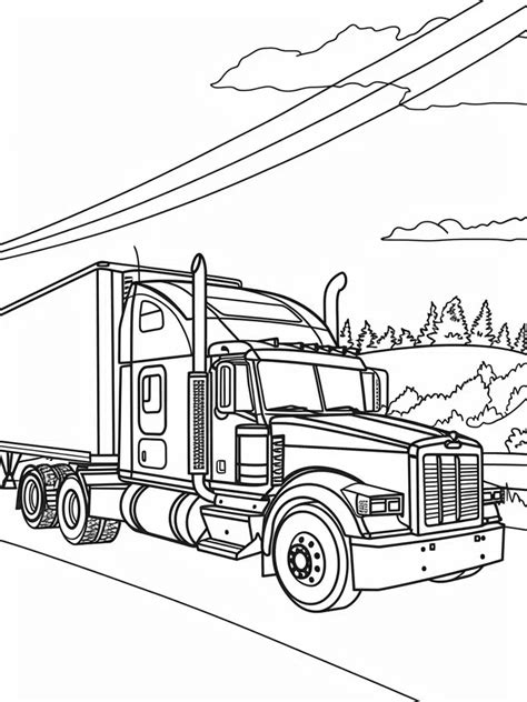 Coloriages Camion Avec Remorque Imprimer