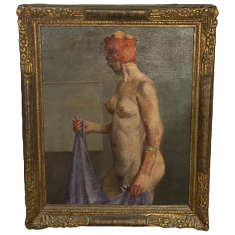 20th Century Oil On Canvas Nude Woman Ruby Lane