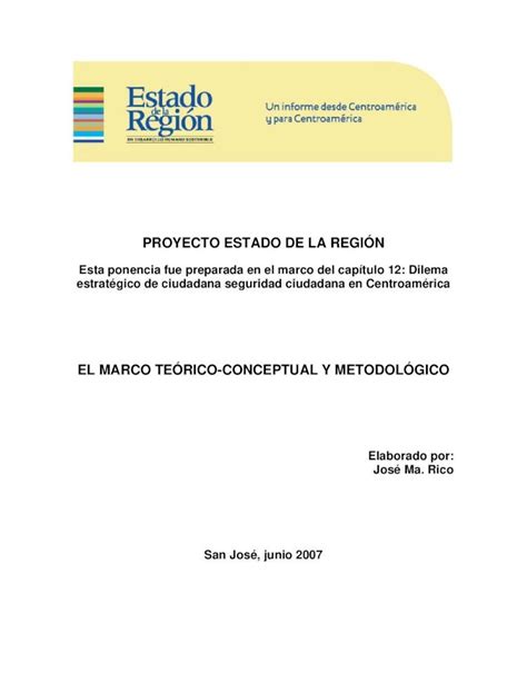 Pdf Marco Te Rico Conceptual Y Metodol Gico Seguridad Ciudadana