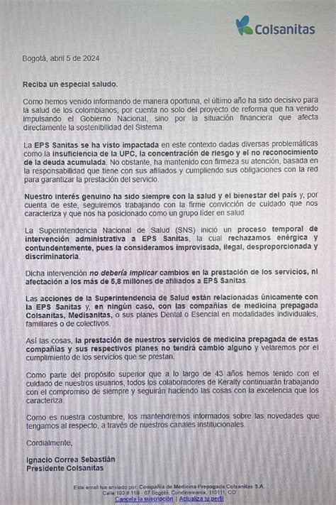 Sanitas Aclaró Qué Pasará Con Colsanitas Medisanitas Y Sus Planes