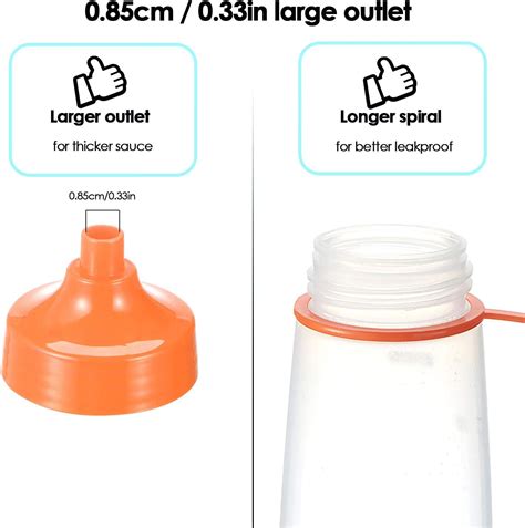 Condiment Squeeze Bottle Wide Mouth Pack Ml Empty Reusable