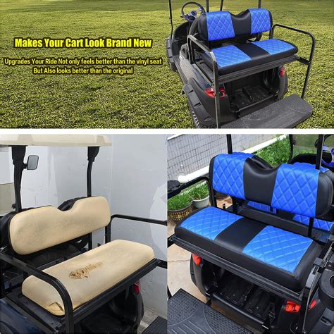 Universal Golf Cart Back Seat Covers Black And Blue The Golf Cart Farm