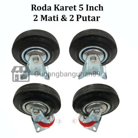 Jual Roda Troli Trolley Etalase Karet Xanders Hitam 5 In Set Mati Putar