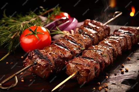 Premium Photo Delicious Grilled Pork Beef Steaks Sliced And Barbecue