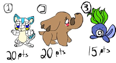 Pokemon Adoptables set 3 -CLOSED- by Irrisichi on DeviantArt