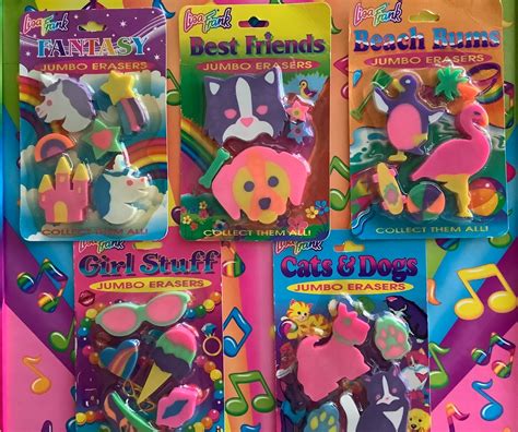 Lisa Frank 90s Vintage Jumbo Erasers Sets Select One Etsy