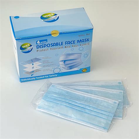 Umex 50pcs Disposable Face Masks With 4 Layers Of Philippines Ubuy